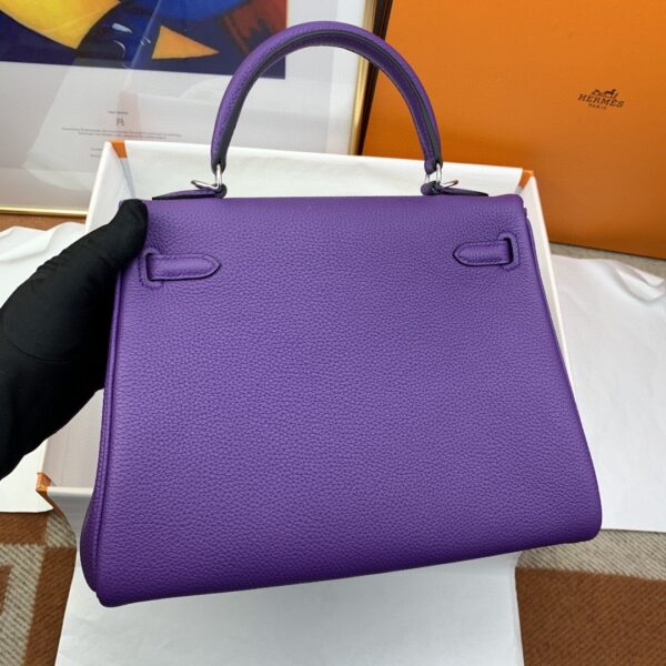 1:1 Replica Hermes Kelly 25 Retourne Togo Purple Bag For Women, Women's Handbags, Shoulder Bags 10in/25cm
