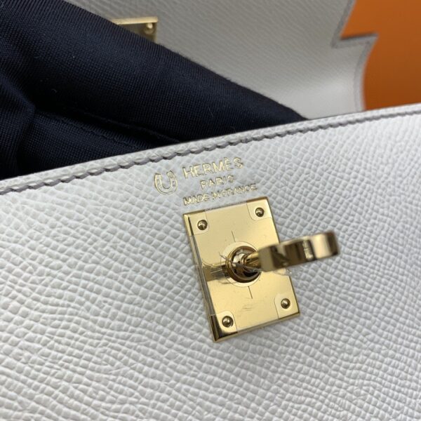 1:1 Replica Hermes Kelly 25 Sellier Epsom Craie/Grey Bag For Women, Women's Handbags, Shoulder Bags 10in/25cm