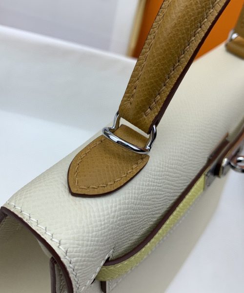 1:1 Replica Hermes Kelly 25 Sellier Epsom Craie/Yellow Bag For Women, Women's Handbags, Shoulder Bags 10in/25cm