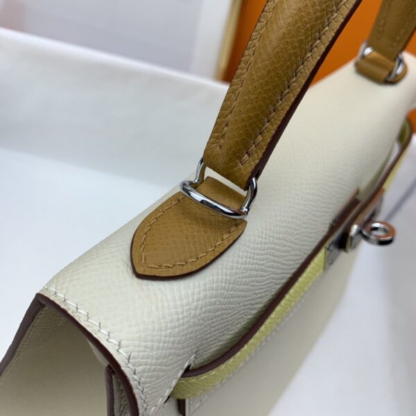 1:1 Replica Hermes Kelly 25 Sellier Epsom Craie/Yellow Bag For Women, Women's Handbags, Shoulder Bags 10in/25cm