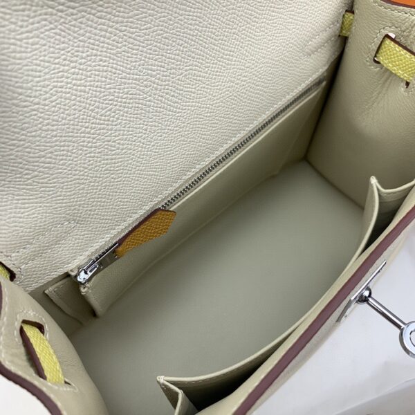 1:1 Replica Hermes Kelly 25 Sellier Epsom Craie/Yellow Bag For Women, Women's Handbags, Shoulder Bags 10in/25cm