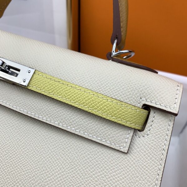 1:1 Replica Hermes Kelly 25 Sellier Epsom Craie/Yellow Bag For Women, Women's Handbags, Shoulder Bags 10in/25cm