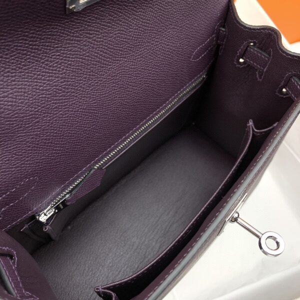 1:1 Replica Hermes Kelly 25 Sellier Epsom Dark Purple Bag For Women, Women's Handbags, Shoulder Bags 10in/25cm