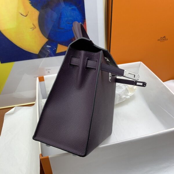 1:1 Replica Hermes Kelly 25 Sellier Epsom Dark Purple Bag For Women, Women's Handbags, Shoulder Bags 10in/25cm