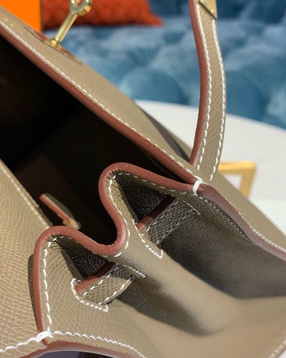 1:1 Replica Hermes Kelly 25 Sellier Epsom Etoupe Bag For Women, Women's Handbags, Shoulder Bags 10in/25cm