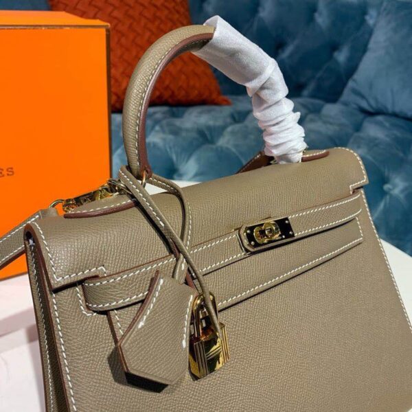 1:1 Replica Hermes Kelly 25 Sellier Epsom Etoupe Bag For Women, Women's Handbags, Shoulder Bags 10in/25cm