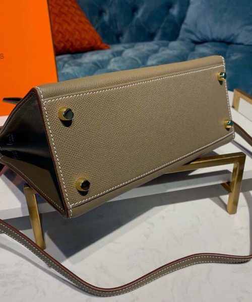 1:1 Replica Hermes Kelly 25 Sellier Epsom Etoupe Bag For Women, Women's Handbags, Shoulder Bags 10in/25cm