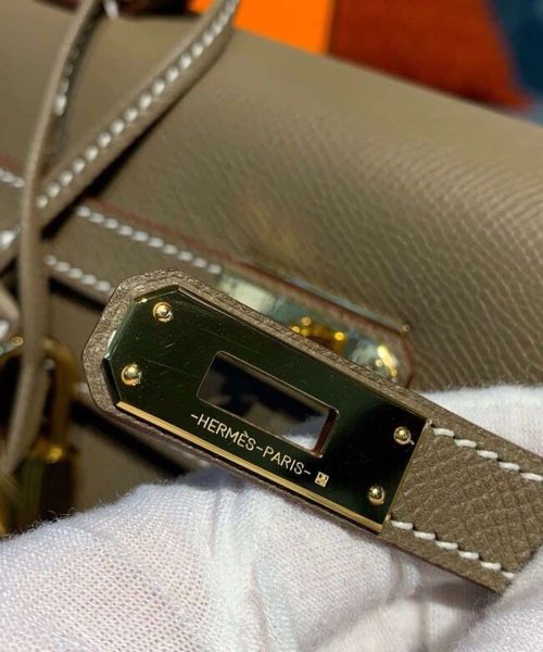 1:1 Replica Hermes Kelly 25 Sellier Epsom Etoupe Bag For Women, Women's Handbags, Shoulder Bags 10in/25cm