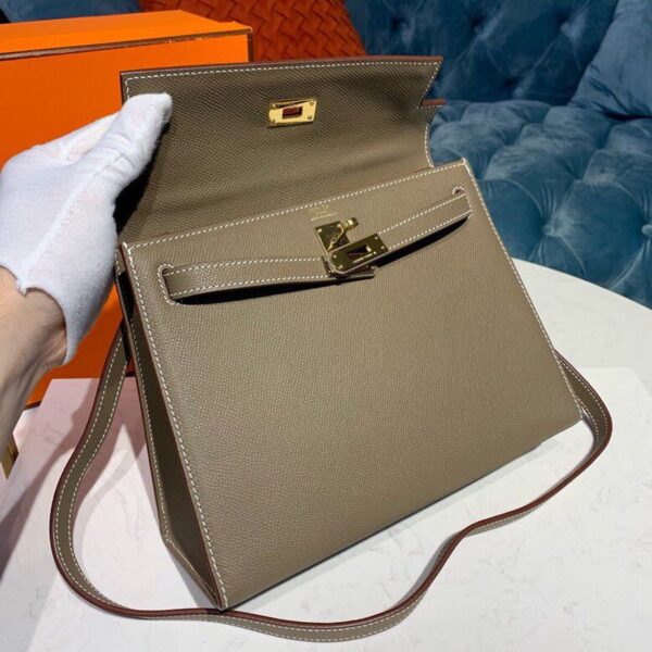 1:1 Replica Hermes Kelly 25 Sellier Epsom Etoupe Bag For Women, Women's Handbags, Shoulder Bags 10in/25cm