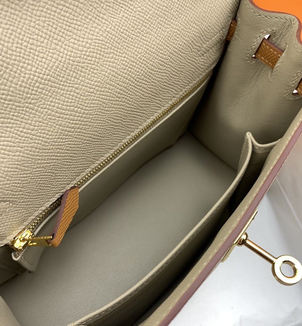 1:1 Replica Hermes Kelly 25 Sellier Epsom Etoupe/Brown Bag For Women, Women's Handbags, Shoulder Bags 10in/25cm