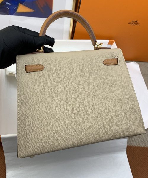 1:1 Replica Hermes Kelly 25 Sellier Epsom Etoupe/Brown Bag For Women, Women's Handbags, Shoulder Bags 10in/25cm