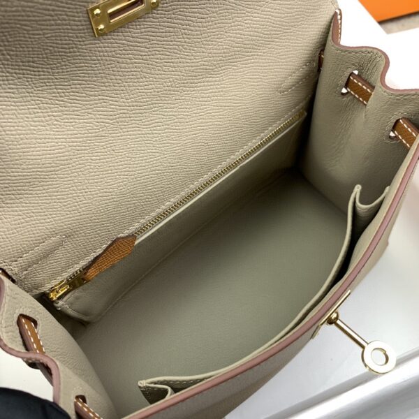 1:1 Replica Hermes Kelly 25 Sellier Epsom Greige/Brown Bag For Women, Women's Handbags, Shoulder Bags 10in/25cm