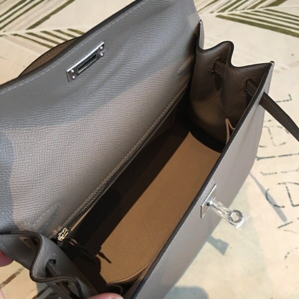 1:1 Replica Hermes Kelly 25 Sellier Epsom Gris Asphalt Bag For Women Silver Toned Hardware, Women's Handbags, Shoulder Bags 10in/25cm