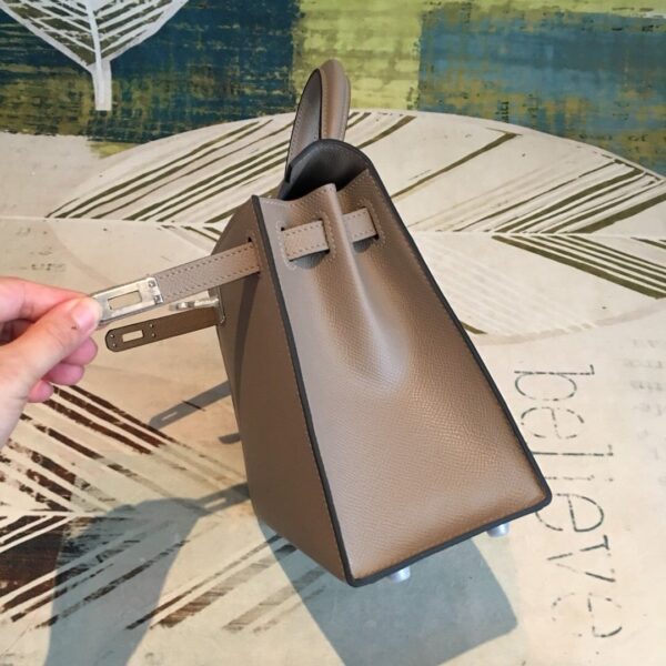 1:1 Replica Hermes Kelly 25 Sellier Epsom Gris Asphalt Bag For Women Silver Toned Hardware, Women's Handbags, Shoulder Bags 10in/25cm