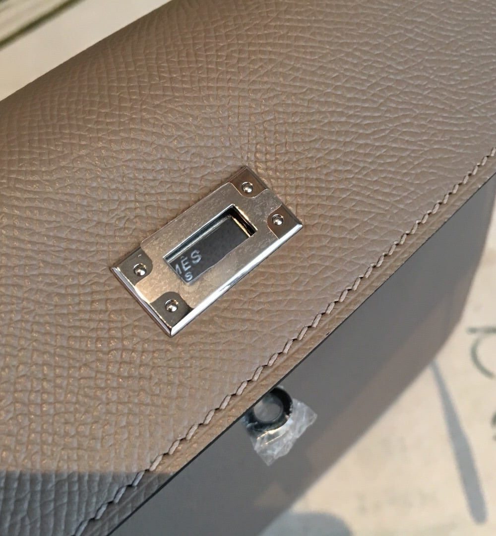 1:1 Replica Hermes Kelly 25 Sellier Epsom Gris Asphalt Bag For Women Silver Toned Hardware, Women's Handbags, Shoulder Bags 10in/25cm