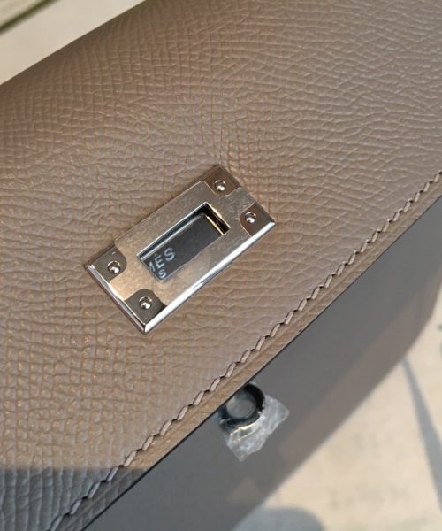 1:1 Replica Hermes Kelly 25 Sellier Epsom Gris Asphalt Bag For Women Silver Toned Hardware, Women's Handbags, Shoulder Bags 10in/25cm