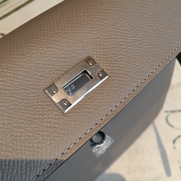 1:1 Replica Hermes Kelly 25 Sellier Epsom Gris Asphalt Bag For Women Silver Toned Hardware, Women's Handbags, Shoulder Bags 10in/25cm