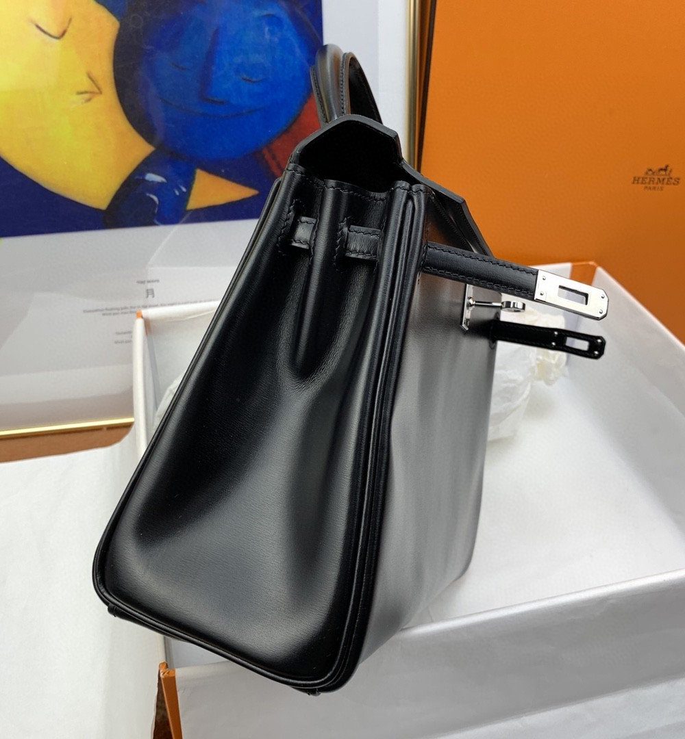 1:1 Replica Hermes Kelly 25 Swift Black Bag For Women, Women's Handbags, Shoulder Bags 10in/25cm