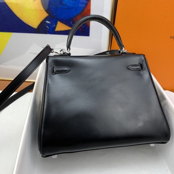 1:1 Replica Hermes Kelly 25 Swift Black Bag For Women, Women's Handbags, Shoulder Bags 10in/25cm