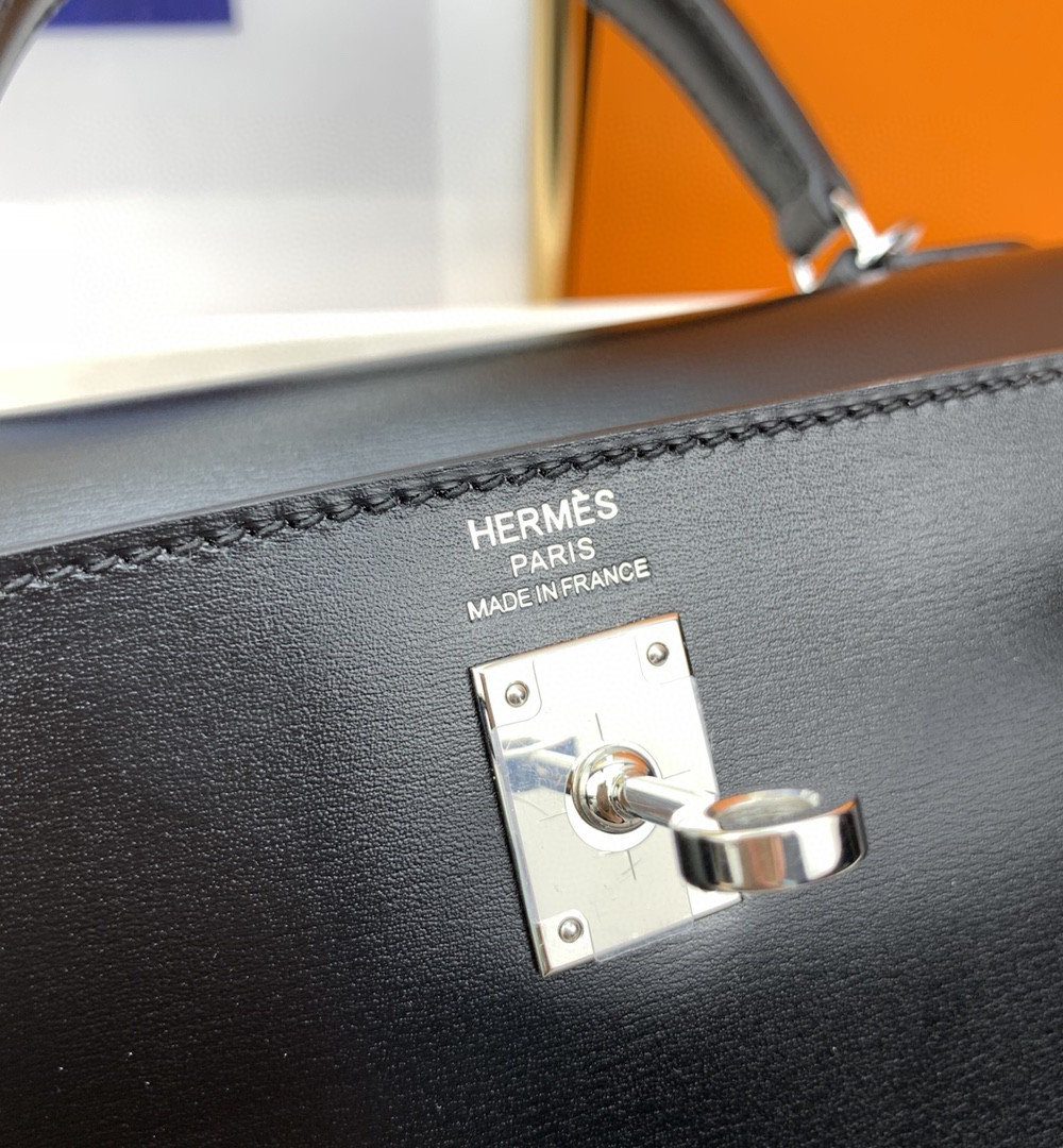 1:1 Replica Hermes Kelly 25 Swift Black Bag For Women, Women's Handbags, Shoulder Bags 10in/25cm