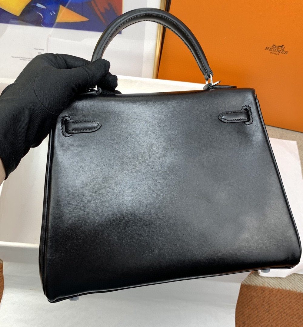 1:1 Replica Hermes Kelly 25 Swift Black Bag For Women, Women's Handbags, Shoulder Bags 10in/25cm