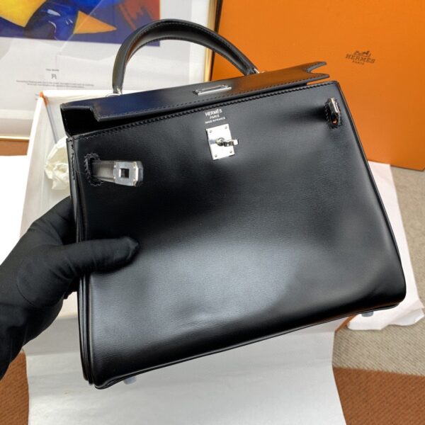 1:1 Replica Hermes Kelly 25 Swift Black Bag For Women, Women's Handbags, Shoulder Bags 10in/25cm