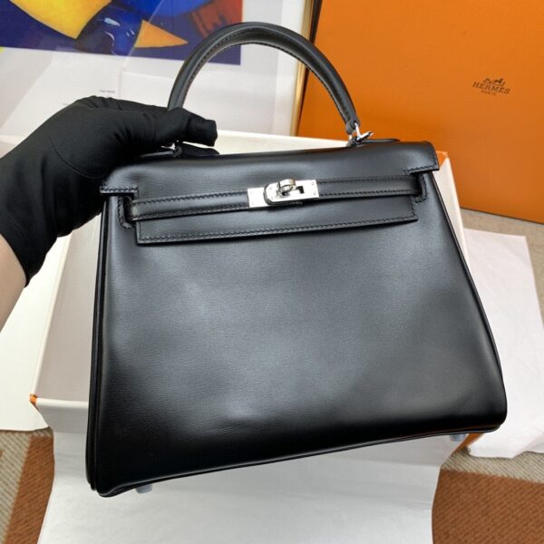 1:1 Replica Hermes Kelly 25 Swift Black Bag For Women, Women's Handbags, Shoulder Bags 10in/25cm