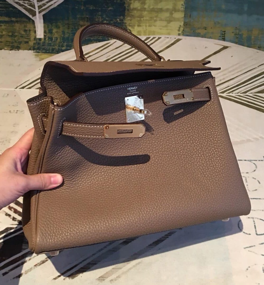 1:1 Replica Hermes Kelly 28 Greige Bag With Gold Toned Harware For Women, Women's Handbags, Shoulder Bags 11in/28cm