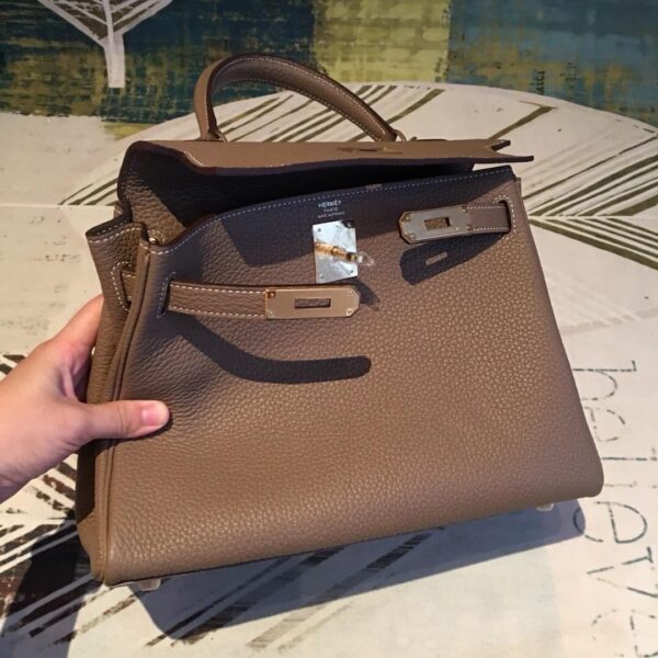 1:1 Replica Hermes Kelly 28 Greige Bag With Gold Toned Harware For Women, Women's Handbags, Shoulder Bags 11in/28cm