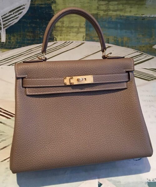 1:1 Replica Hermes Kelly 28 Greige Bag With Gold Toned Harware For Women, Women's Handbags, Shoulder Bags 11in/28cm