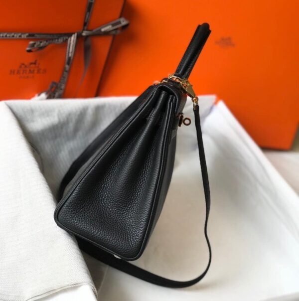 1:1 Replica Hermes Kelly 28 Retourne Togo Black Bag For Women, Women's Handbags, Shoulder Bags 11in/28cm