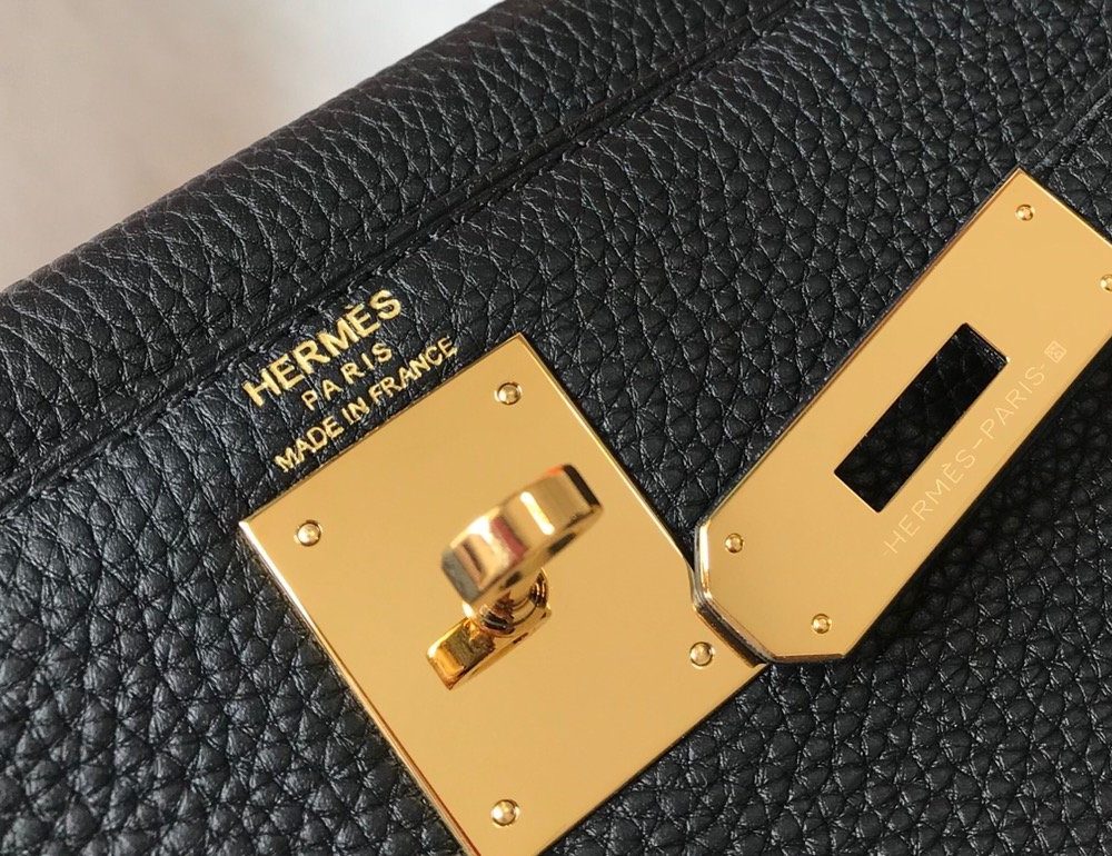 1:1 Replica Hermes Kelly 28 Retourne Togo Black Bag For Women, Women's Handbags, Shoulder Bags 11in/28cm