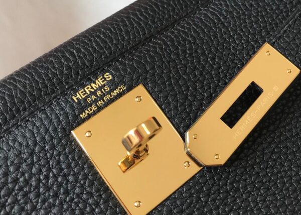 1:1 Replica Hermes Kelly 28 Retourne Togo Black Bag For Women, Women's Handbags, Shoulder Bags 11in/28cm