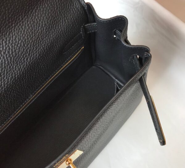 1:1 Replica Hermes Kelly 28 Retourne Togo Black Bag For Women, Women's Handbags, Shoulder Bags 11in/28cm