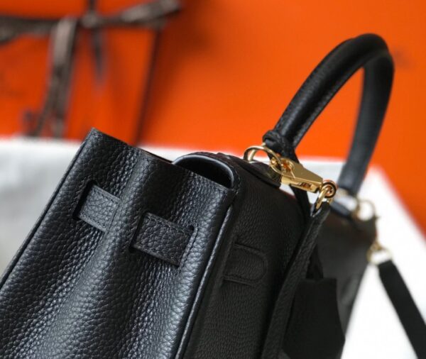 1:1 Replica Hermes Kelly 28 Retourne Togo Black Bag For Women, Women's Handbags, Shoulder Bags 11in/28cm