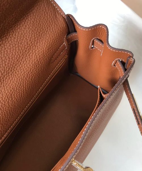1:1 Replica Hermes Kelly 28 Retourne Togo Brown Bag For Women, Women's Handbags, Shoulder Bags 11in/28cm