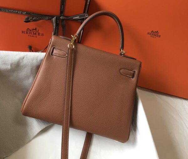 1:1 Replica Hermes Kelly 28 Retourne Togo Brown Bag For Women, Women's Handbags, Shoulder Bags 11in/28cm
