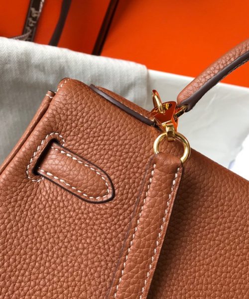 1:1 Replica Hermes Kelly 28 Retourne Togo Brown Bag For Women, Women's Handbags, Shoulder Bags 11in/28cm