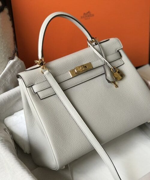 1:1 Replica Hermes Kelly 28 Retourne Togo White Bag For Women, Women's Handbags, Shoulder Bags 11in/28cm