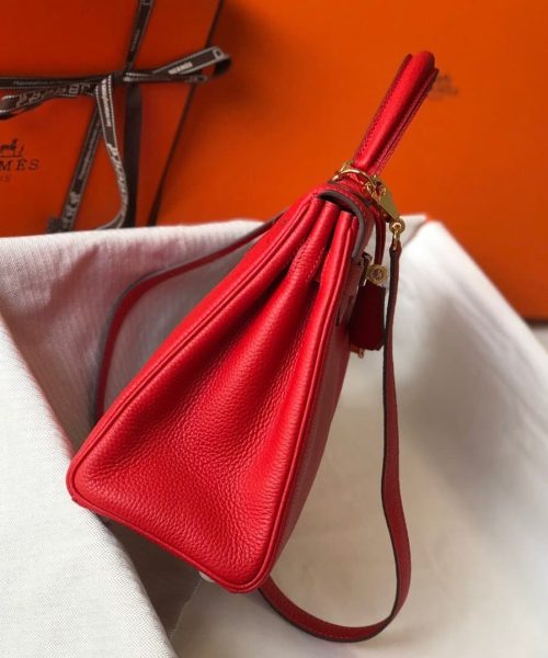 1:1 Replica Hermes Kelly 28 Rouge Casaque Togo Bag For Women, Women's Handbags, Shoulder Bags 11in/28cm