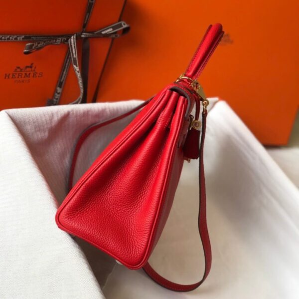 1:1 Replica Hermes Kelly 28 Rouge Casaque Togo Bag For Women, Women's Handbags, Shoulder Bags 11in/28cm