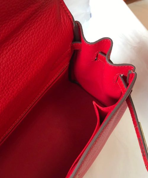 1:1 Replica Hermes Kelly 28 Rouge Casaque Togo Bag For Women, Women's Handbags, Shoulder Bags 11in/28cm