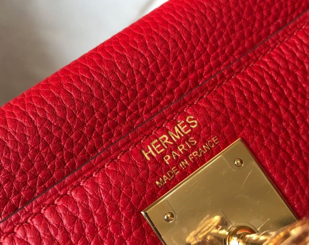1:1 Replica Hermes Kelly 28 Rouge Casaque Togo Bag For Women, Women's Handbags, Shoulder Bags 11in/28cm