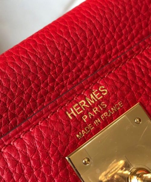 1:1 Replica Hermes Kelly 28 Rouge Casaque Togo Bag For Women, Women's Handbags, Shoulder Bags 11in/28cm