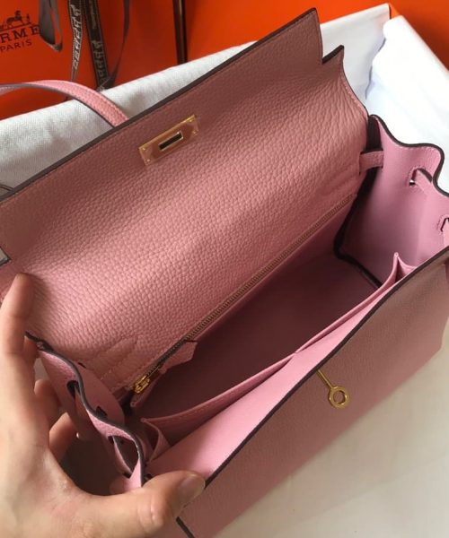 1:1 Replica Hermes Kelly 28cm Bubblegum Pink Togo Bag For Women, Women's Handbags, Shoulder Bags 11in/28cm