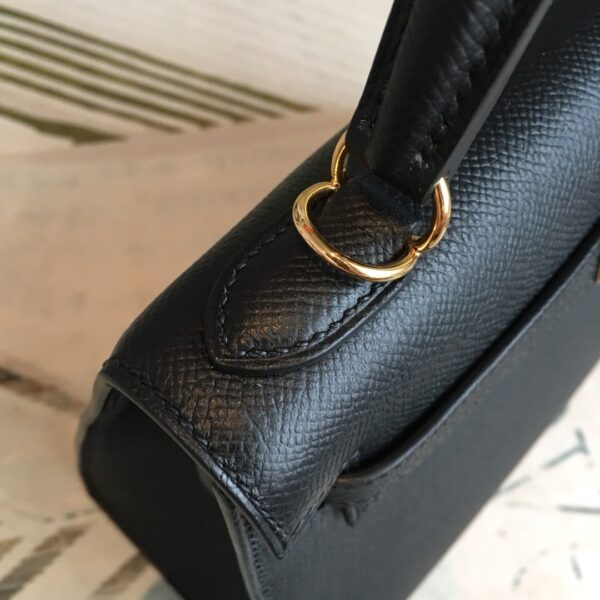 1:1 Replica Hermes Kelly Black For Women Gold Toned Hardware 10in/25cm