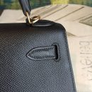 1:1 Replica Hermes Kelly Black For Women Gold Toned Hardware 10in/25cm