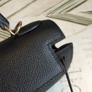 1:1 Replica Hermes Kelly Black For Women Gold Toned Hardware 10in/25cm