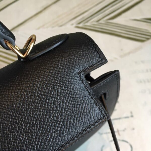 1:1 Replica Hermes Kelly Black For Women Gold Toned Hardware 10in/25cm