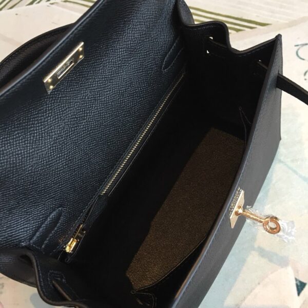 1:1 Replica Hermes Kelly Black For Women Gold Toned Hardware 10in/25cm